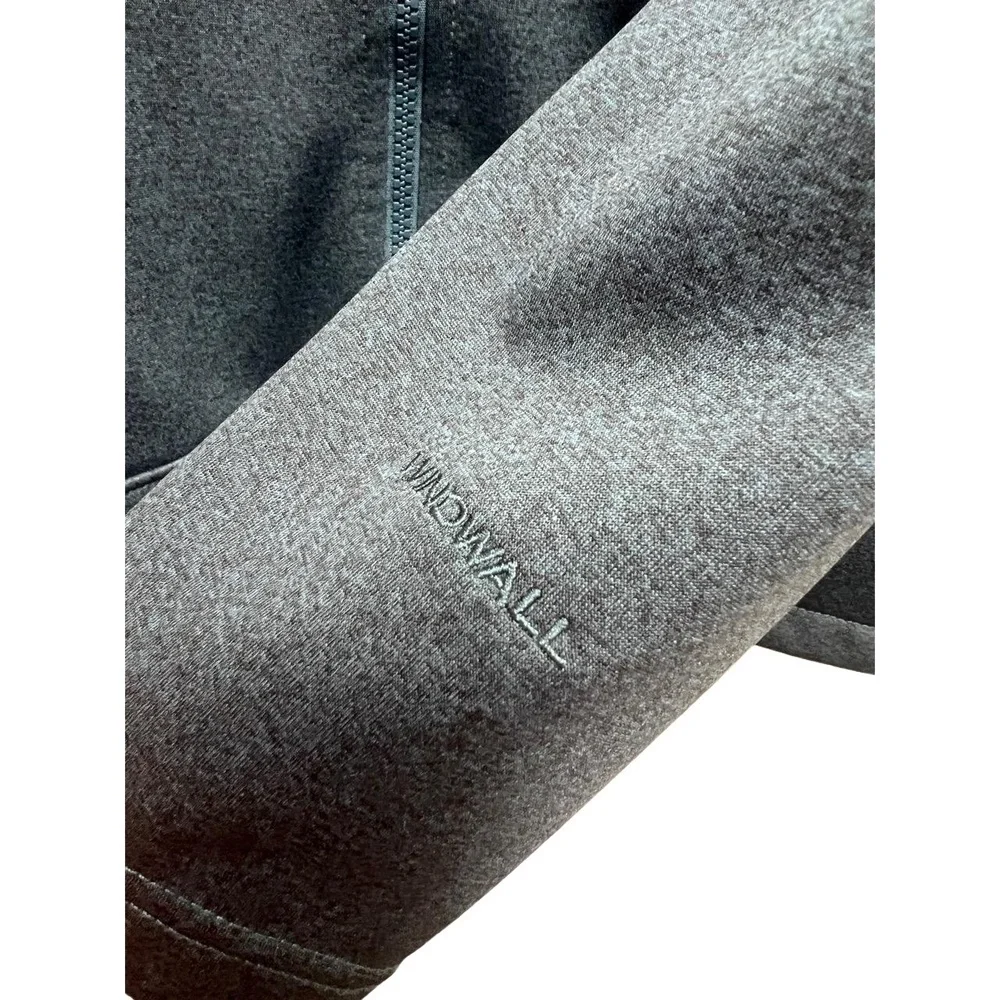 The North Face Mens Large Dark Grey Heather Full Zip Windwall Soft Shell Jacket